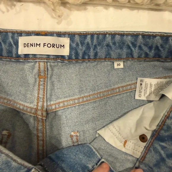 Denim Forum Light Blue Straight Leg Jeans - Picture 2 of 3